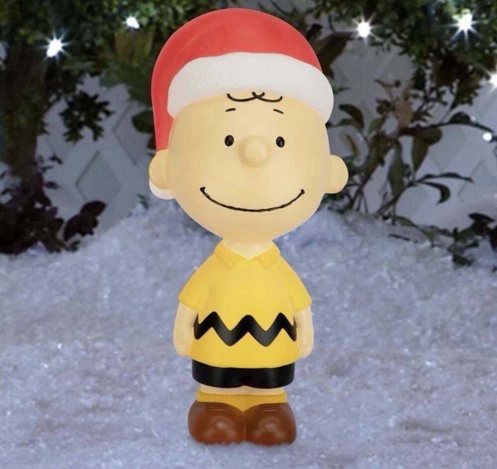 22” Lighted Charlie Brown Blow Mold Santa Hat Peanuts Outdoor Christmas Decor